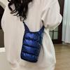 Water Cup Bag with Wide Shoulder Strap Double Zippered Pockets Waterproof Fabric Adjustable Strap Quilted Fabric Phone Bag