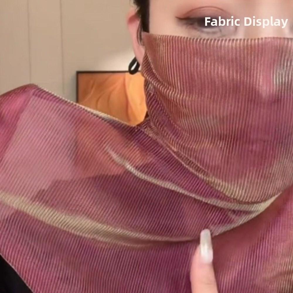 Magnetic Summer Sun Protection Veil Multi-functional Women's Solid Color Gauze Scarf