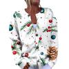 Women's Fashion Christmas Printed Long Sleeve Knitted Cardigan Button Down Jacket