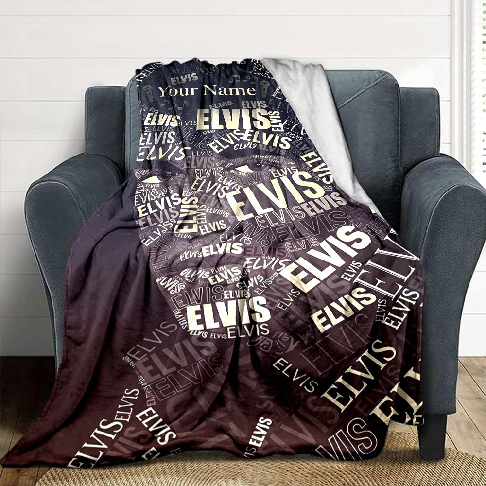 Elvis Presley Personalized Text Blanket Cozy Customizable Blanket Warmthful Decor Perfect for Home Decor Sofa Living Room Bedding
