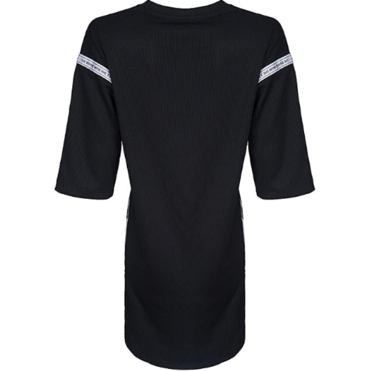 Adidas Originals Directional Fashion Versatile Round Neck Pullover Long Sleeve Dress Women dress Black CG1564
