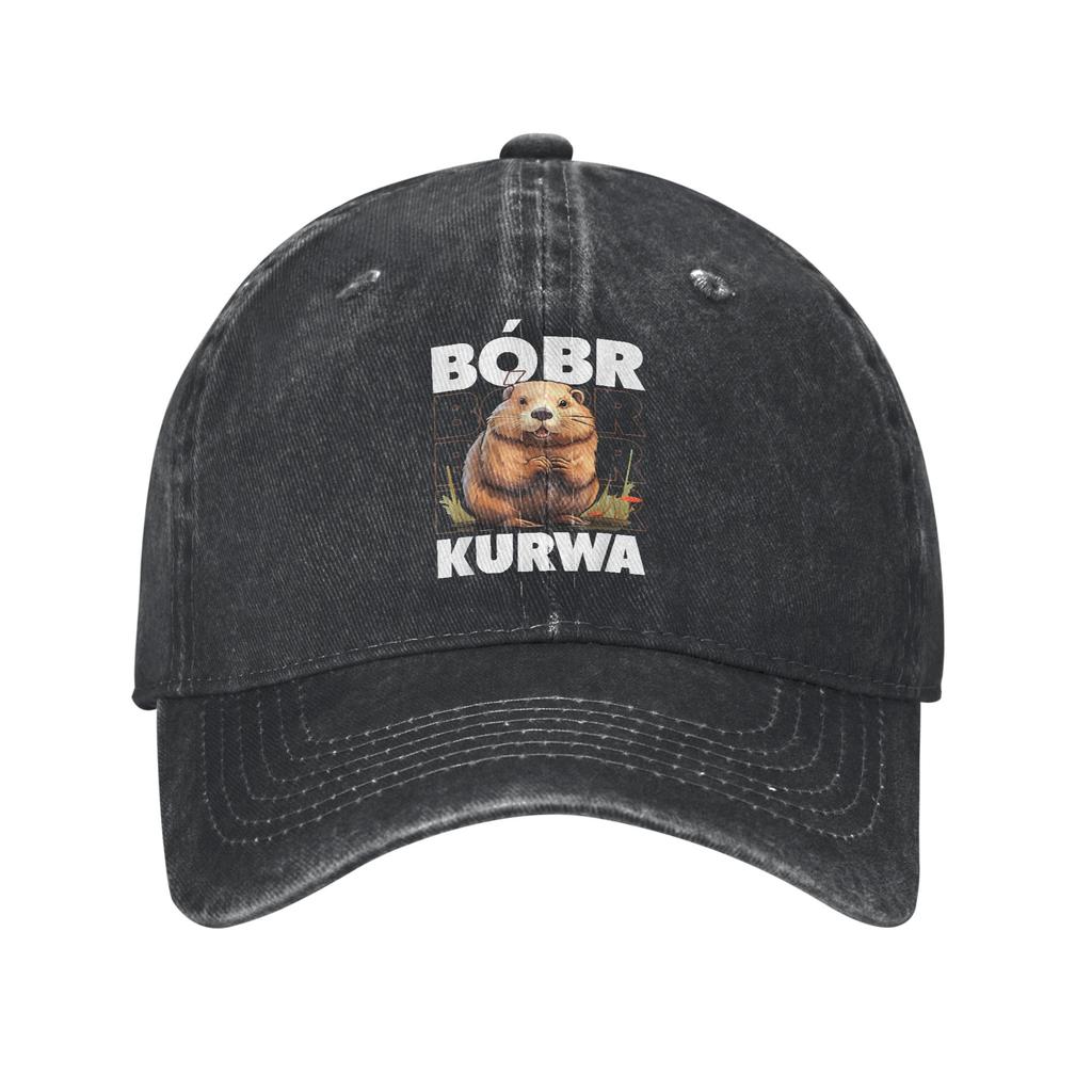 Vintage Bobr Kurwa Baseball Cap for Unisex Women Distressed Denim Snapback Cap Bober Outdoor Activities Adjustable Caps Hat