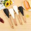 2-8Pcs Silicone Spatula Cooking Spoon Wooden Handles Rice Scooper Nonstick Spatulas for Baking Cooking Mixing Kitchen Utensils