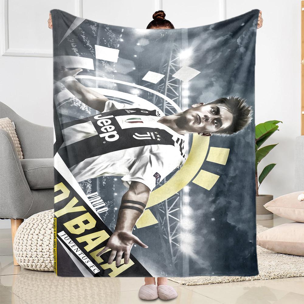 Football Stars Action Blanket Ultra-Soft Perfect for Livingroom Chair Seaside for All Seasons Playful Design Suitable for Gifting Relatives and Friend
