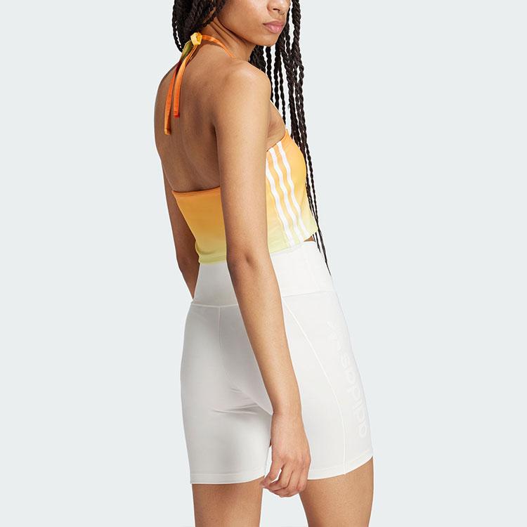 Adidas Originals Gradient Logo Sports Tank Top Women Tops Orange Yellow JF8269