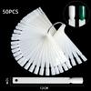 50pcs Fan-Shaped Nail Practice Display Tips Clear Nail Display Sticks  Display Board