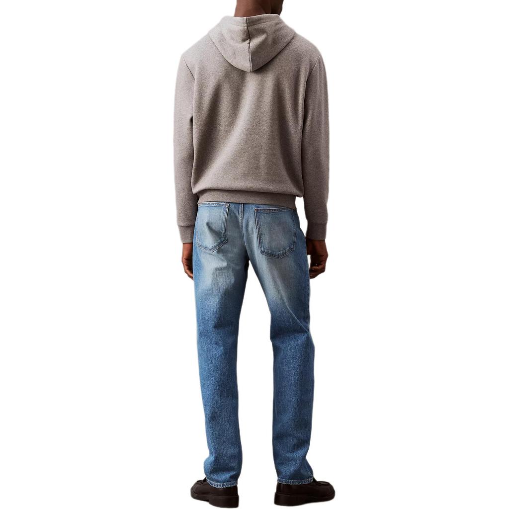 Calvin Klein Logo Kangaroo Pocket Hooded Long Sleeve Sweatshirt Men Sweatshirt Medium-Gray 40BM800-030