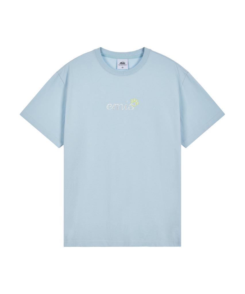 Imiseu Lettering Logo T-Shirt-Sky Blue