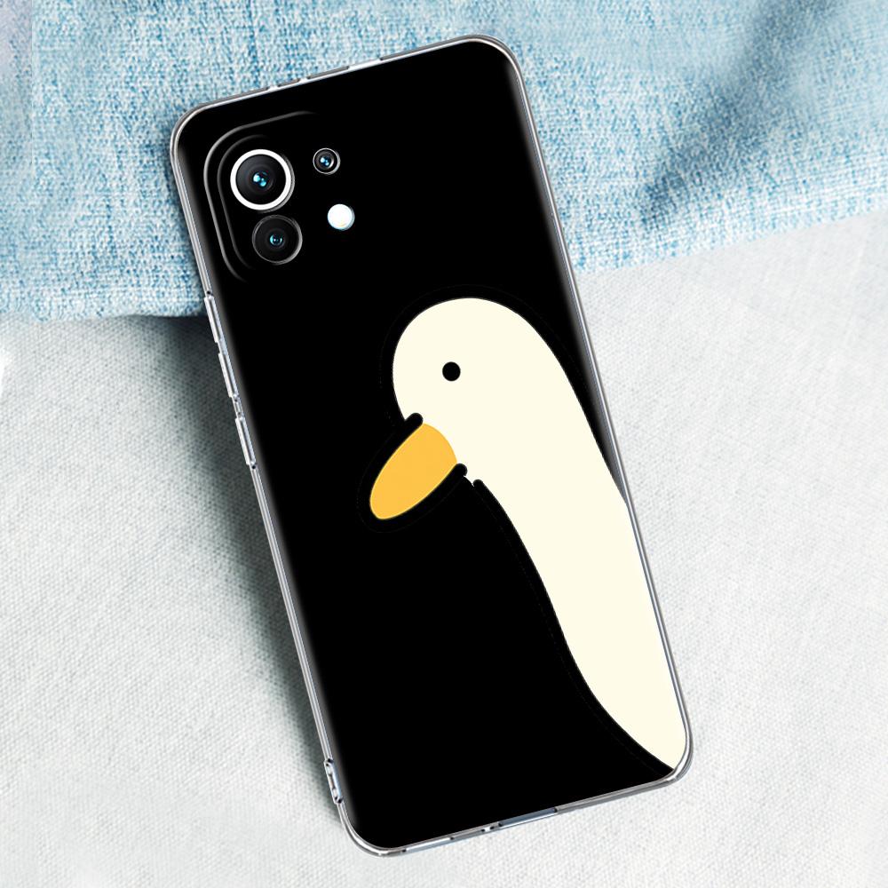 Cartoon Doubt Duck For Poco X5 X3 NFC F5 F4 F3 M3 Clear Case For Xiaomi 12T 12 13 Lite 11 Ultra Mi 10T 5G 11X Pro 11T Soft Cover