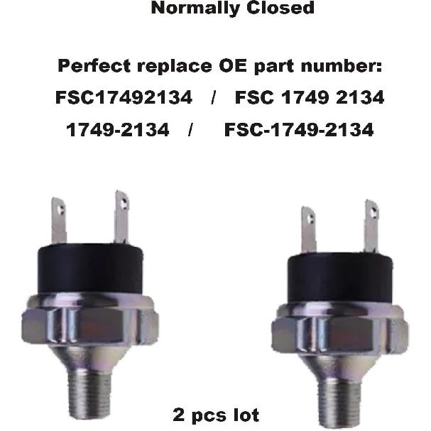 FSC17492134 Normally Closed 2 Blade Kick-Off Low Air Pressure Indicator Switch 1749-2134 FSC-1749-2134 fits Freightliner Century Columbia Class