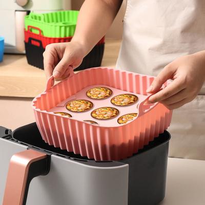 Airfryer-insatser Silikonkorg Fyrkantig Ugnsform för Jämn Värmefördelning Högtemperaturbeständiga Kakformar för Kreativ Matlagning