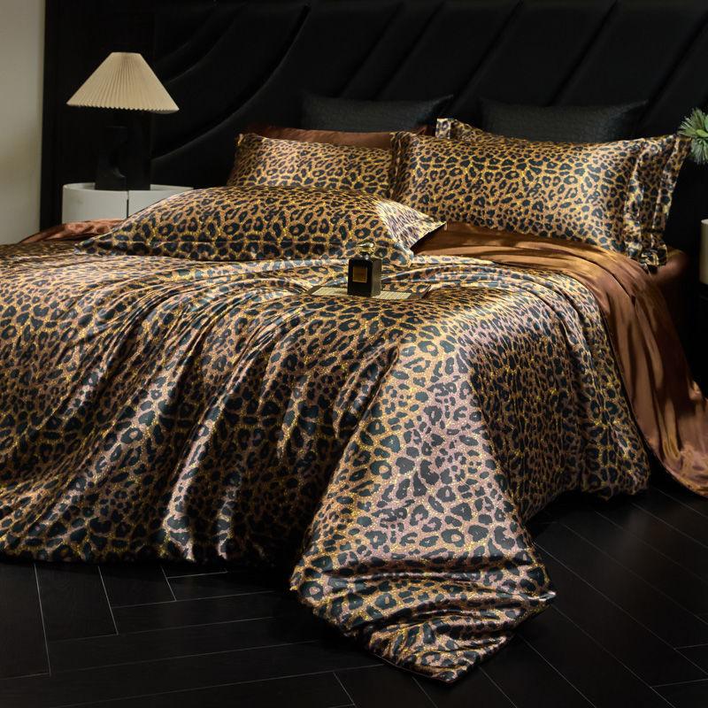 Heavy-duty Printed Washed Silk Four-piece Set