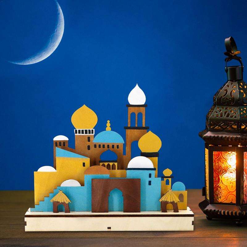 Cadou Islamic Decor Islamic Pentru Casă Decorațiuni Moschee Islamică Sculpturi Castel Figurine Lumini de Noapte Decor Eid Al Fitr