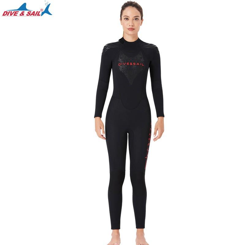 Diving Suit Women's 3MM One-piece Warm Surfing Long-sleeved Men's Cold-proof Thick Snorkeling Swimming Pants