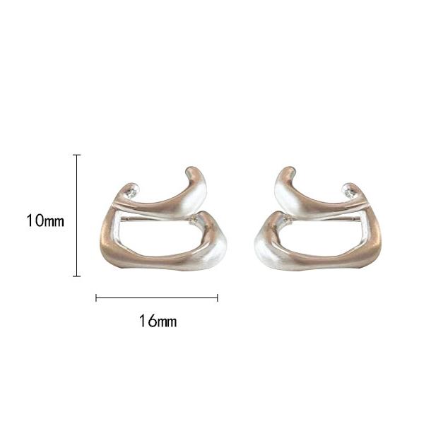 PONYKISS  Sterling Silver Minimalist Irregular Geometric Stud Earrings for Women Trendy Fine  Personality Accessories