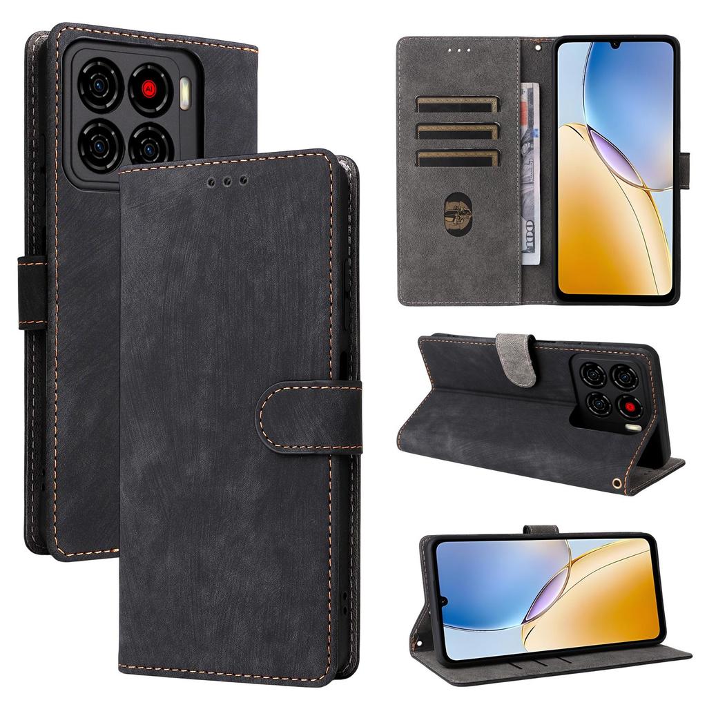 Flip Cover für ZTE Blade A56 PU-Leder Ganzkörperschutz [RFID-Blockierung] Handyhüllen Brieftaschenkoffer