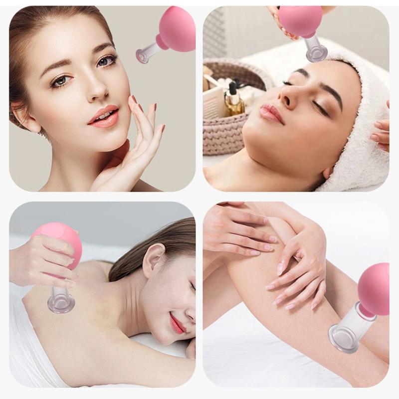 Silikon-Gesichts-Cupping-Saugballon Lymphdrainage Effektives Glasröhrchen für tägliches Gesichtslifting Hautpflege