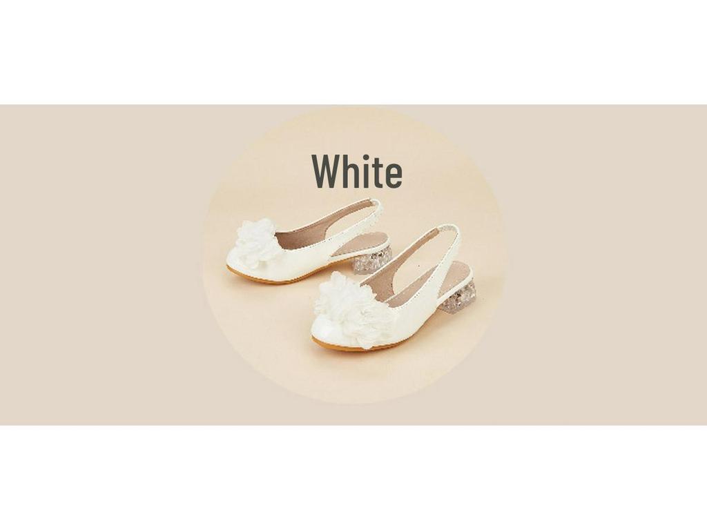 2025 Winter Lace Flower Crystal Heel Princess Shoes for Girls