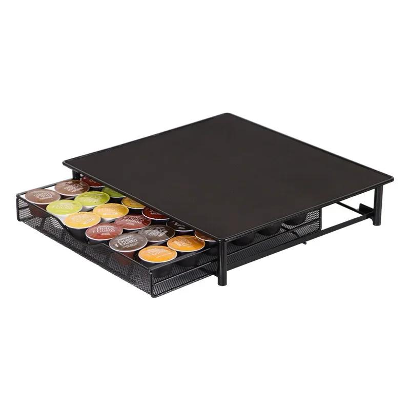 Coffee Capsule Storage Rack Carbon Steel Storage Drawer Coffee Machine Base Drawer Storage Shelf Desktop Tea Bag Storage Box