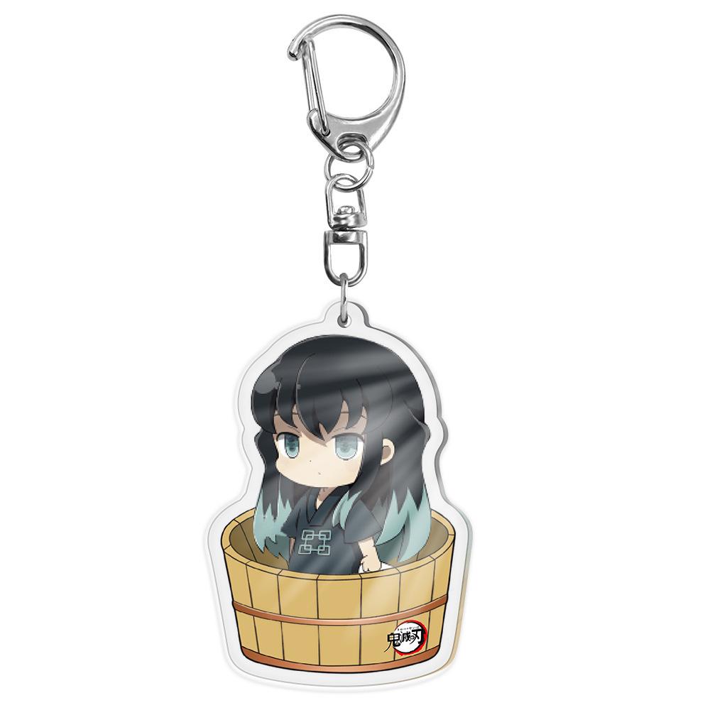 Demon Slayer Kimetsu No Yaiba Infinity Castle Acrylic Keychain Accessories Bag Charm Tokitou Muichirou Action Model Figure Playthings