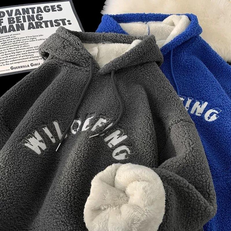 Sweatshirt for Women Cotton Oversize Hooded Fleece Thickened Loose Round Neck Casual Pullover Long Sleeve Top Sweatshirt