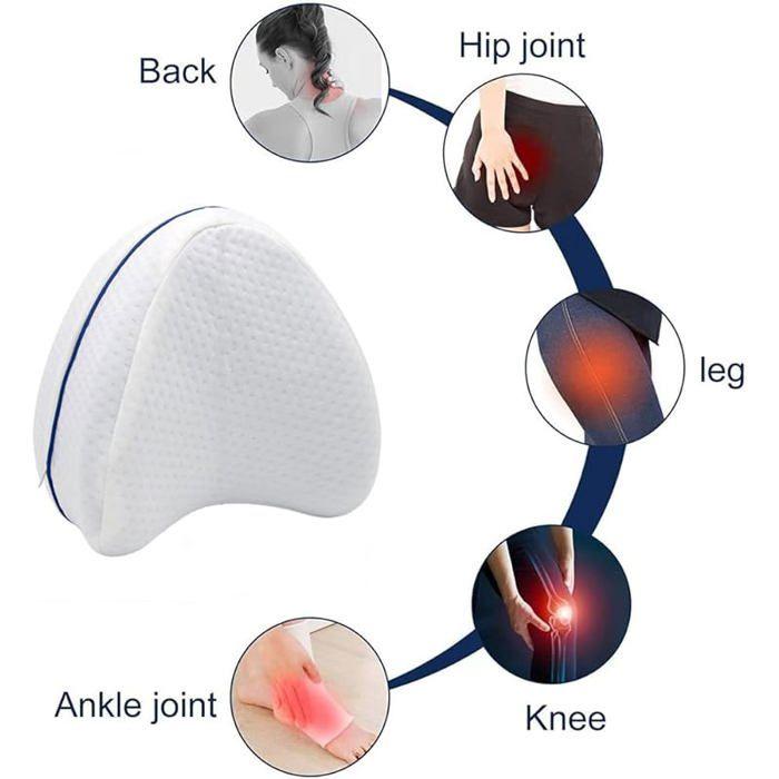 Coussin ergonomique genou pour dormir sur le côté, oreiller repose-jambe en mousse à mémoire de forme, Crème COUSSIN