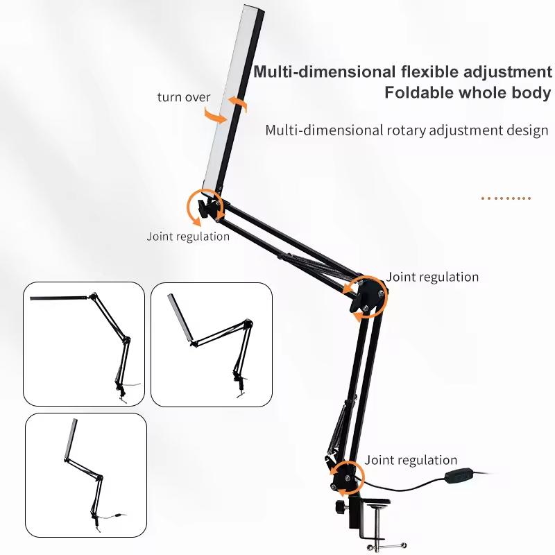 Led Folding Long Arm Eye Protection Lamparas Usb Reading Study Studio Portable Desktop Clip Light Desk Table Lamp for Students