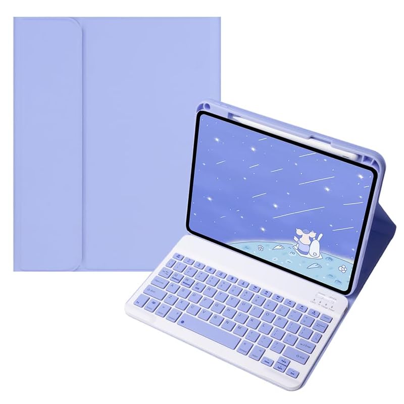 iPad Mini 7 Keyboard Case, Also Compatible with iPad Mini 6/mini (A17 Pro), with Apple Pencil Storage, Charging Support, Full Protection, Purple.