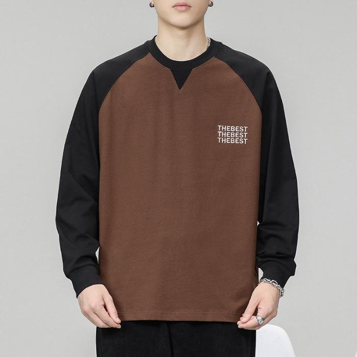 

Осенний тяжелый американский вышитый свитер с длинными рукавами из хлопка для улицы, мужской модный бренд, свободная мужская одежда большого размера, весна и осень 4XL