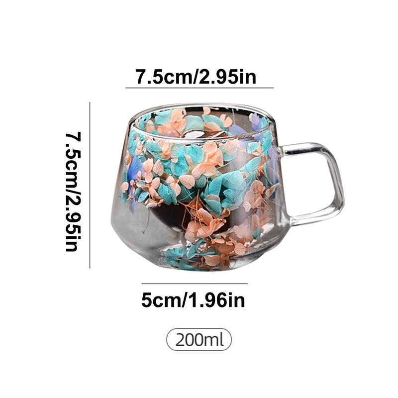 200ml Double Wall Clear Glass Coffee Mugs For Hot Cold Beverages Cappuccino Latte Espresso Cups High-looking Souvenir Cups