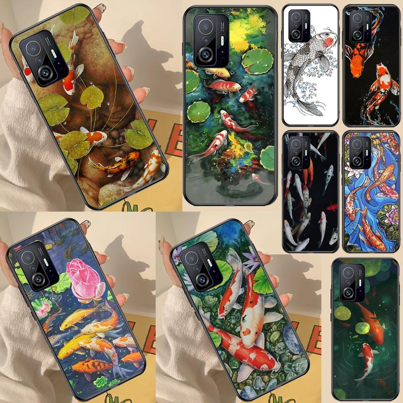 Koi Carp Fish Painting Case For Xiaomi 11T Pro 12 X Mi 11 Lite Cover For POCO X3 Pro X3 GT F3 M3 M4 X4 Pro Coque