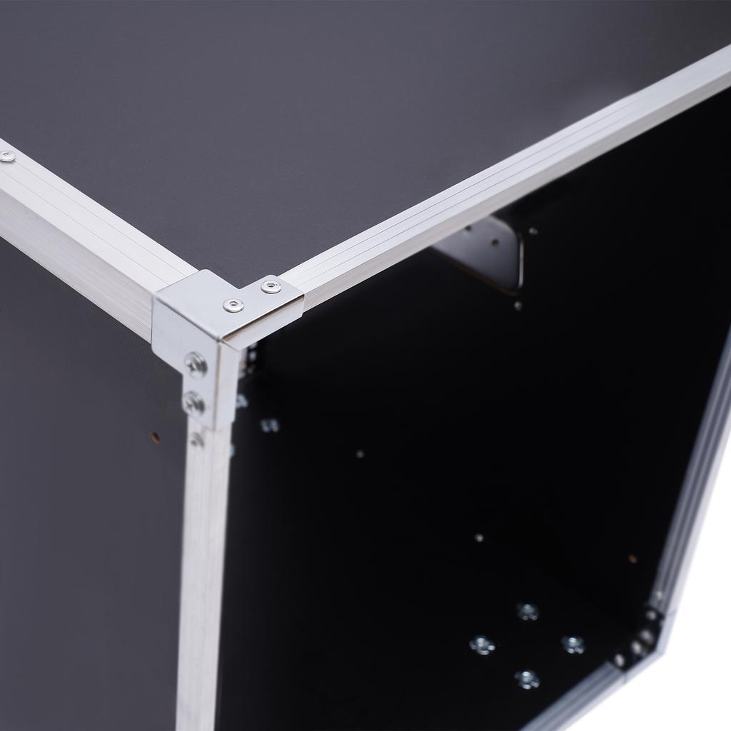 12U Portable Rolling Rack, 100kg Load Mobile Equipment Stand with Wheels for Studio/Audio/Network, Black MDF Cabinet