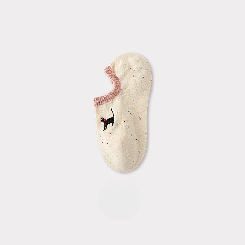 Sommer Kurzsocken Mädchen Cartoon Stickerei Trendy Dünn Niedlich Kleiner Hund Tier Unsichtbare Sneaker Socken Baumwolle Die Nicht Herunterrutschen Und Rutschfest Sind