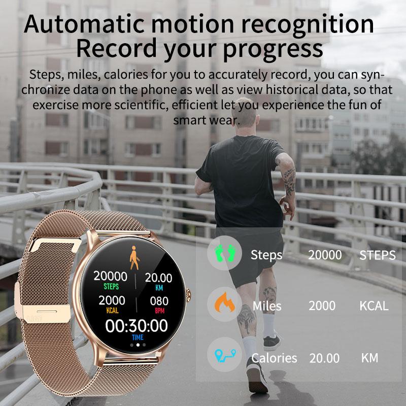 Bluetooth Anruf Herren Damen Smartwatch Full Touch Fitness Tracker Wasserdicht Für Android & Ios Uhr