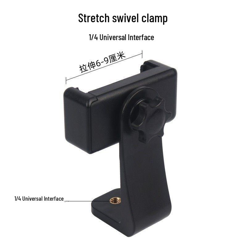 Universal Phone Clip & Tripod Stand with Rotating Head and Horizontal/Vertical Positioning