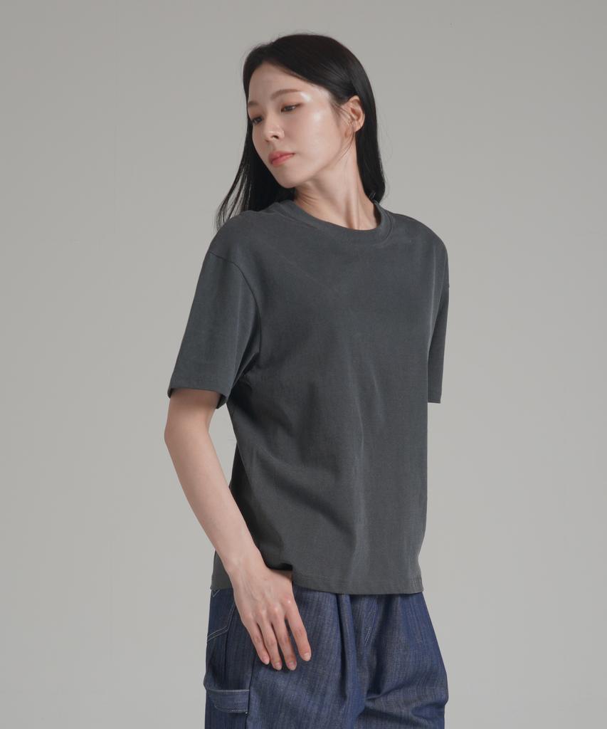 Noming [2Pack] Loose Fit Crop Pigment Short Sleeve (4 Colors)