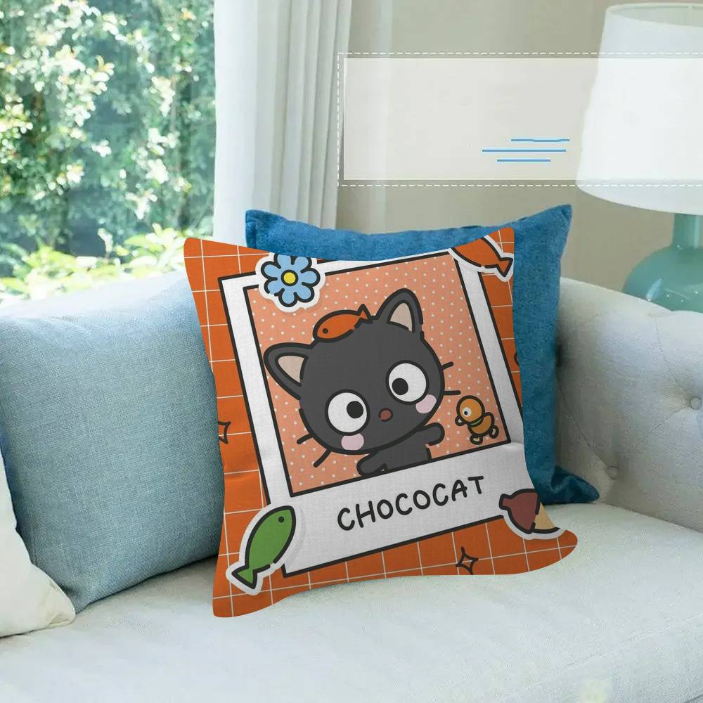 Cute cartoon art chibi cat c-Chococat    Pillow Cover  Bedroom Wild Party Decor Pillowcase kid Birthday shower Gift
