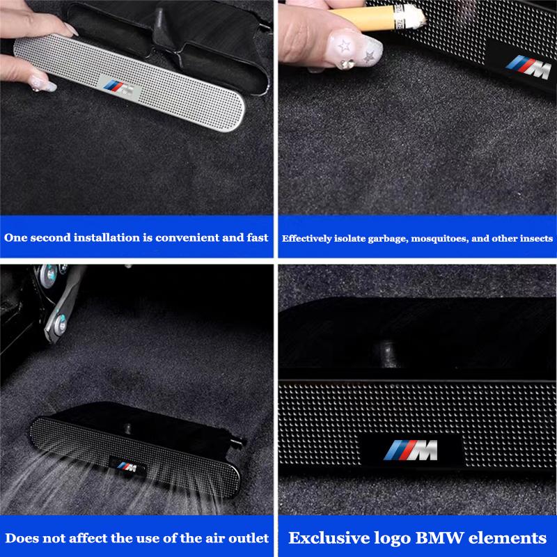 2Pcs Motorcycle Sticker/Car Air Outlet Protective Cover Dust Proof Net Interior Stickers Accessories For BMW M E46 F20 G30 X1 X5 IH2
