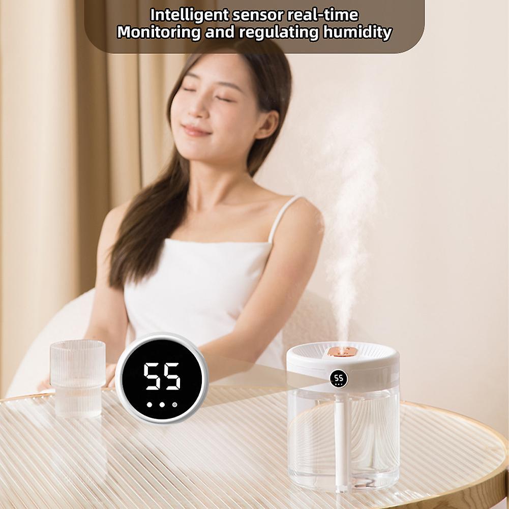 2L Large Capacity Transparent Water Tank Humidifier Silents Large Fog Volume Humidifier for Room Dormitory