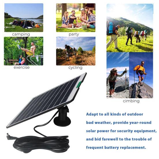 Solar Panels 5.3W Single Crystal Silicon Power Supply IP65 Waterproof Solar Panel for Ring Doorbells Cameras Security Equipment