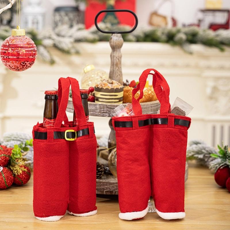 10pack Trousers Decoration Christmas Gift Bags New Fashion Christmas Candy Bag for Christmas Dinners