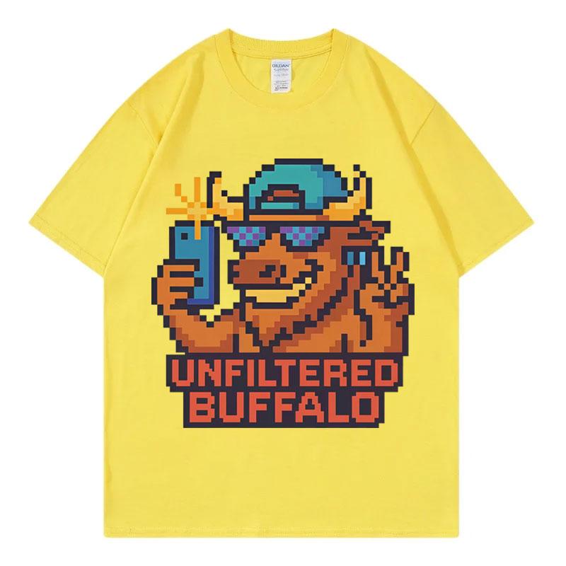 

Funny Unfiltered Buffalo Animal Meme Graphic T Shirts Men Women Clothing Harajuku Y2k T-shirt Fashion Casual Summer T-shirts 3XL