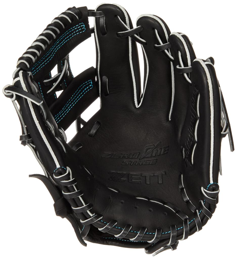 ZETT Youth Softball Zero One for Second and Black BJGB71500S Glove, Stage, Shortstop, (1900), Right-Handed Throw,
