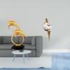 Lifelike Dolphin Girl Resin Figurine Modern Abstract Art Statue Creative Collectible Home Office