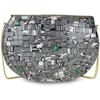 Μαύρη Γυναικεία Τσάντα Χιαστί Χειροποίητη Μεταλλική Μοζαϊκή τσάντα Διακοσμημένη με πλακάκια