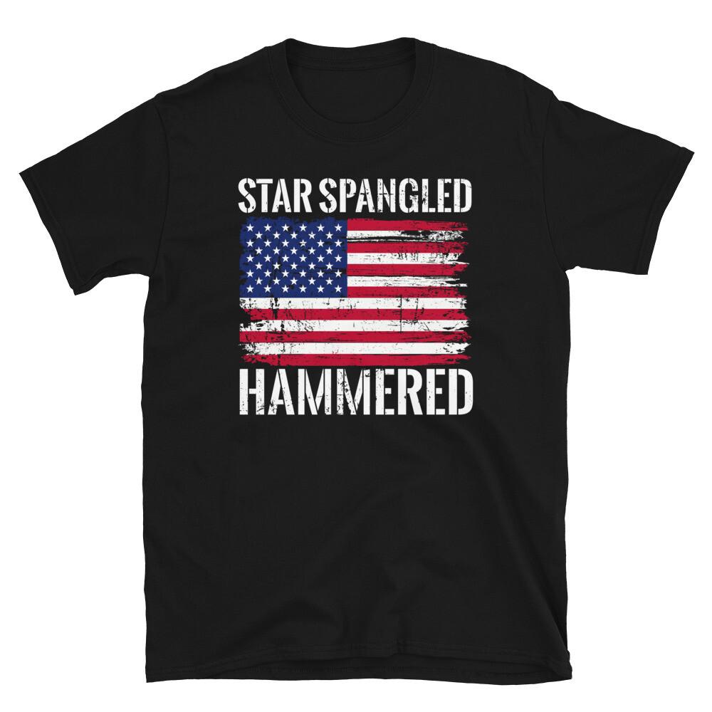 

Star Spangled Hammered Fourth of July Humor Short-Sleeve Unisex T-Shirt M