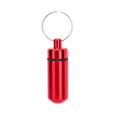 Portapillole da Viaggio Portatile Impermeabile Mini Blu Alluminio Portachiavi Scatola Contenitore per Pillole e Compresse