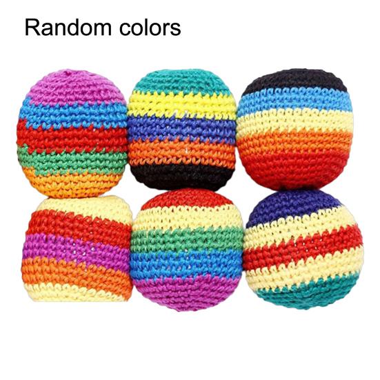 Hand Knitted Footbag Sack Set, Colorful Crochet Juggling Balls for Kids Adults, Soft Filled Sandbags for Balance And Coordination, Outdoor Game Toy