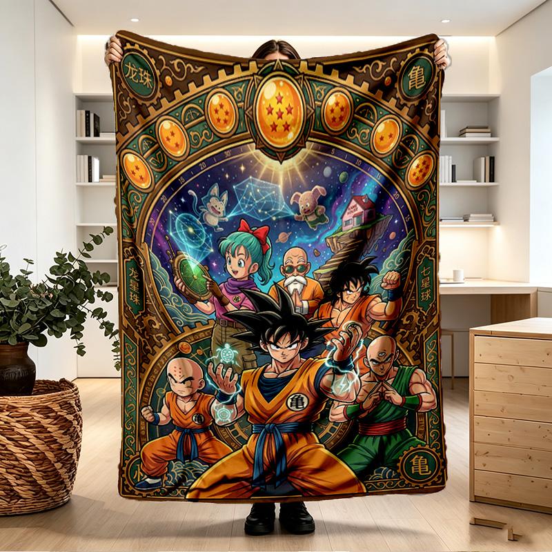 Dragon Ball Print Decke - Weich & Bequem, für Schlafzimmer, Reise, Sofa, Heimdekoration - Geburtstags-Weihnachtsgeschenk für Freund