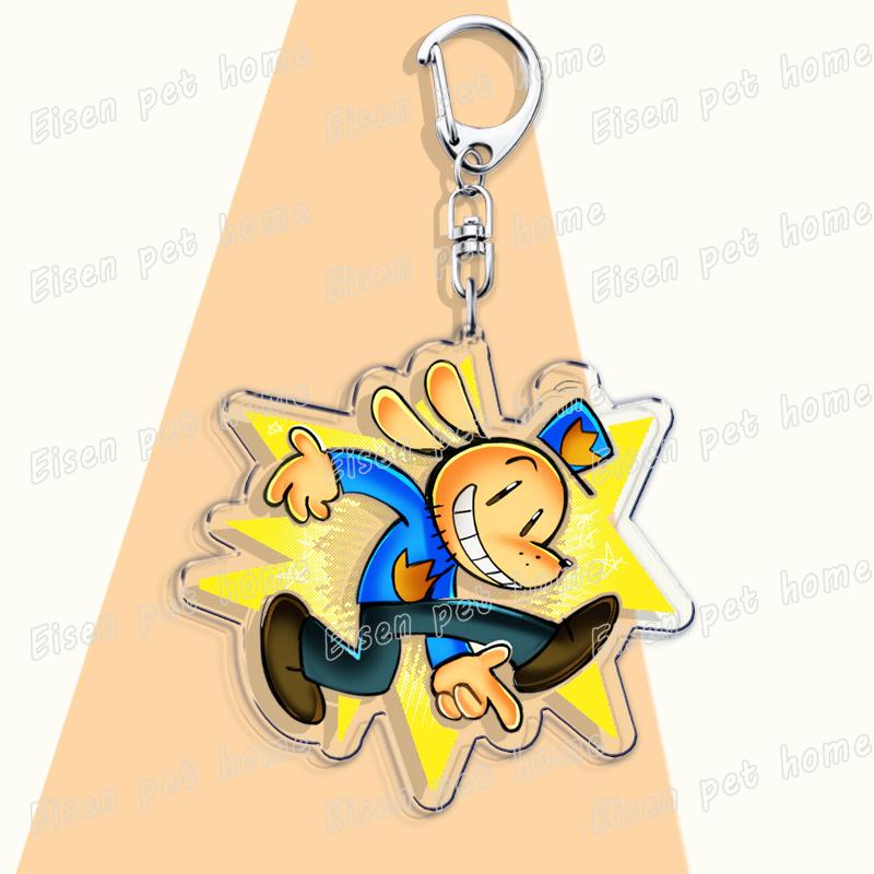 Populaire Cartoon Hond Man en Kat Sleutelhanger voor Accessoires Tas Sleutelhanger Ring Sieraden Fans Schattige Anime Cadeaus Kinderen Kinderen Sleutelhanger beige